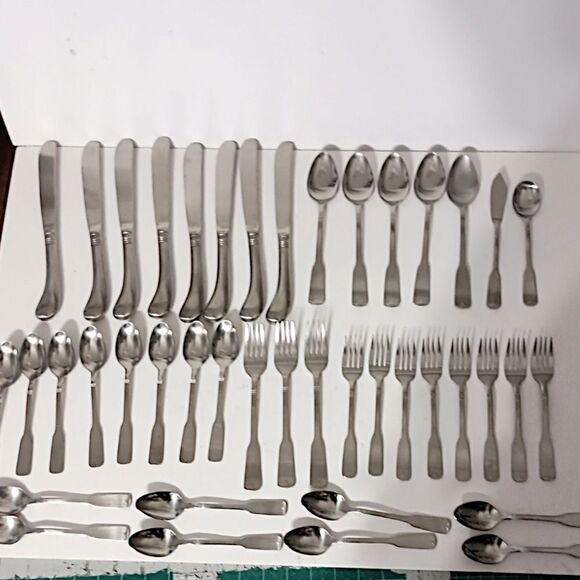 44 Stanley Roberts Flatware SRB 140 Rogers MCM Stainless Steel Mixed Pieces Vtg. - Picture 1 of 9
